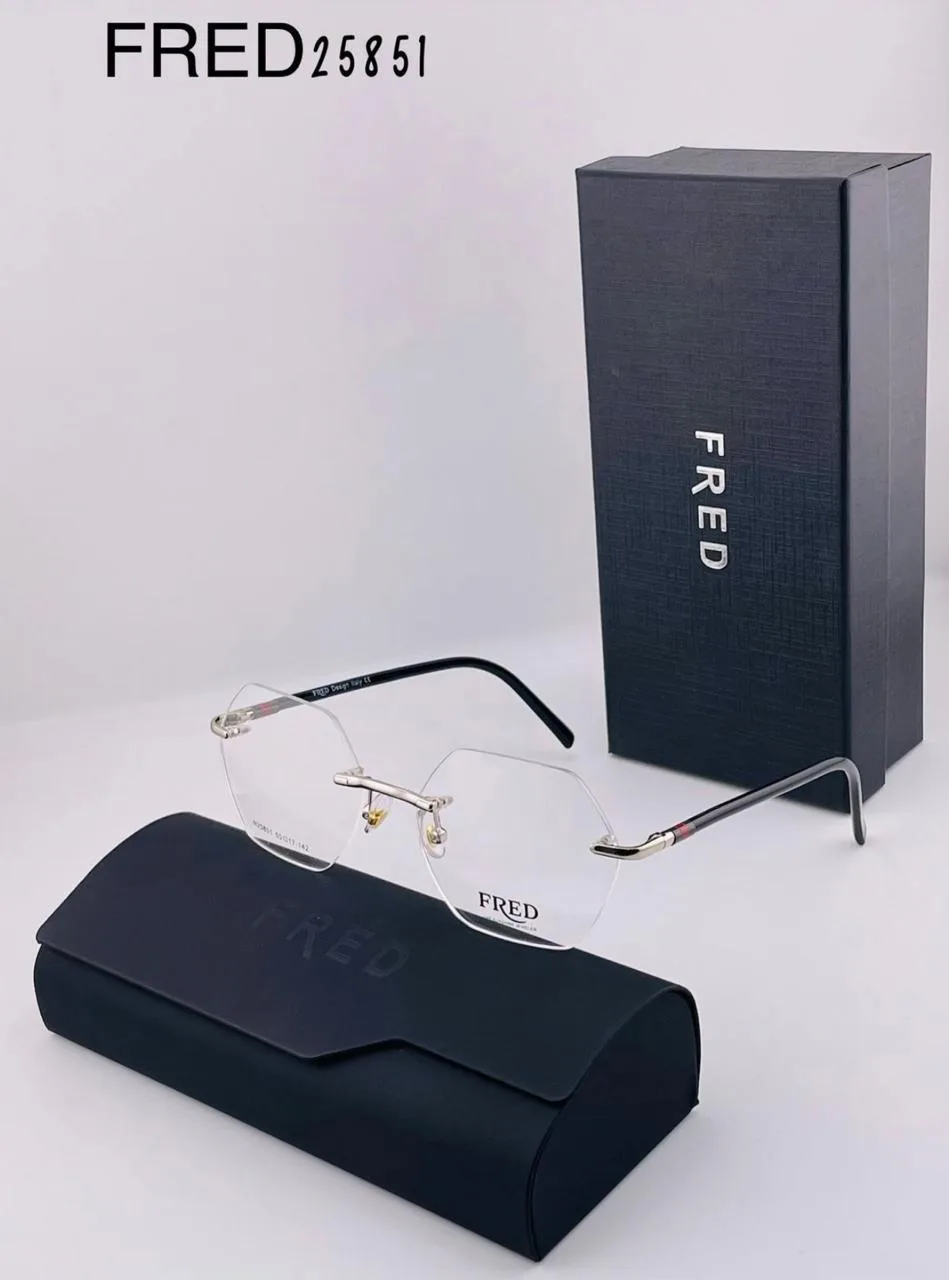 Lunettes de Vue FRED 25851 – Monture Percée Octogonale de Luxe